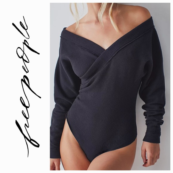 Free People Tops - NWT Free People Intimately Lovin This Feeling Thong Bodysuit Sz. XS [0-2] Black